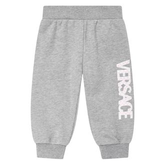 Versace Luxury Damier Logo Joggers in Grey - male - Versace - Sweatpants - Gray - 2 Y - Kids