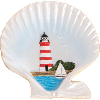 Beachcombers Vintage Lighthouse Shell Decorative Trinket Dish 3.14 in Black at Nordstrom