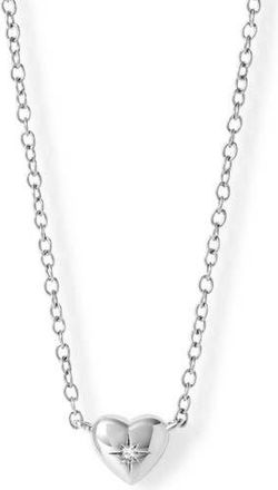 Astley Clarke Silver Biography Mini Heart Necklace at Nordstrom, Size 17