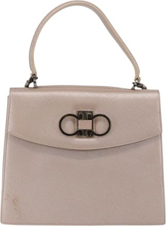 Ferragamo Gancini Handbag Leather Pink Leather Handbag (Pre-Owned)