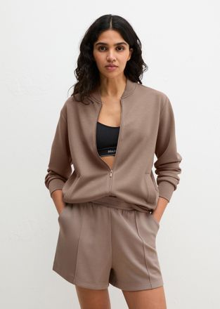 Marc O'Polo Sweatjacke MARC OPOLO Modal Allure, Damen, Gr. XL (46), driftwood, Jersey, Obermaterial: 50% Polyester, 43% Modal, 7% Elasthan, Sweatjacken Sweatjacke