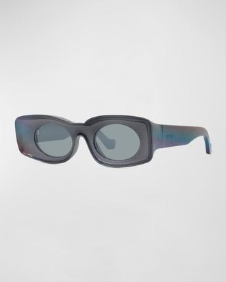 Loewe Mens Holographic Thin Geometric Sunglasses