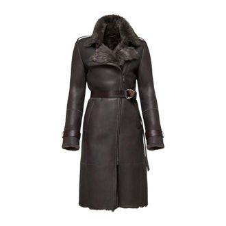 VSP Vsp, Jassen, Dames, Bruin, L, Leer, Lyza - Clotho Shearling Jas