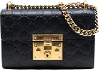 Gucci Pre-owned Cross Body Bags, female, Black, Size: ONE SIZE Pre-owned Padlock Crossbody Bag