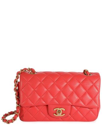 Chanel Pink Quilted Lambskin Mini Rectangular Classic Flap Bag (Authentic Pre- Loved)