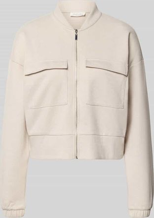 Christian Berg Piqu&eacute; Blouson Jacke mit Taschen in Ecru Melange, Gr&ouml;&szlig;e XXL