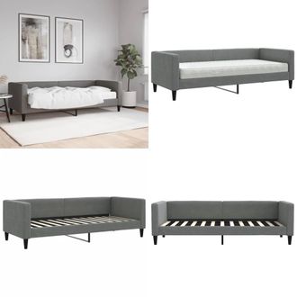 vidaXL Vidaxl Sof&aacute; Cama Con Colch&oacute;n Tela Gris Oscuro 80x200 Cm
