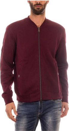 Armani Jeans Hoodie - Heren - Vesten met rits - Rood - L - Katoen - Hoodies & sweatvesten