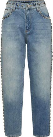 Philipp Plein Jeans met stervormige studs - Blauw