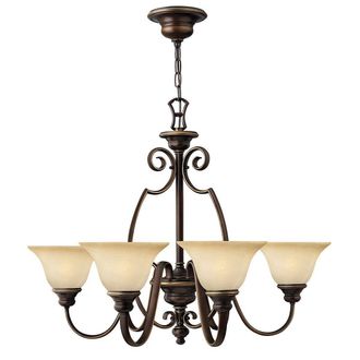 Netlighting Cello 6 Light Multi Arm Chandelier Antique Bronze Finish E27 in Brown