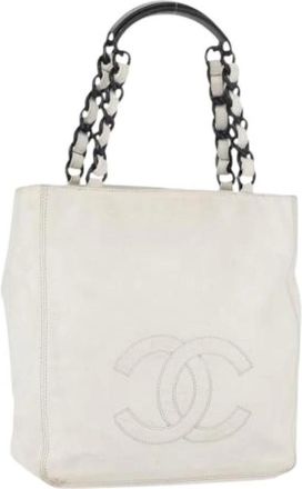 Chanel Pre-owned Tote Bags, female, White, Size: ONE SIZE Pre-owned Vintage Hand Bag