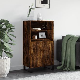 vidaXL Vidaxl - Aparador Alto Madera Contrachapada Roble Ahumado 60x36x110 Cm