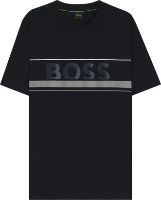 BOSS logo crew-neck T-shirt - men - Cotton - M - Black