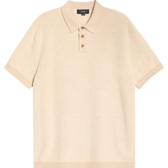 Vince Cotton & Cashmere Polo in Light Heather Pecan/Smock at Nordstrom, Size Xx-Large
