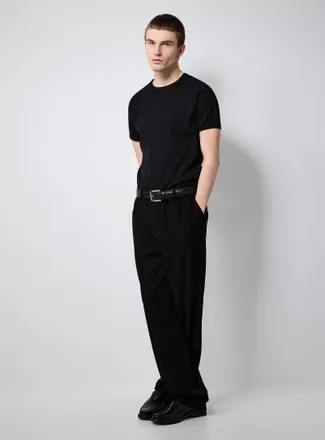 Le 31 Mens Ribbed raglan-sleeve T-shirt Retro fit