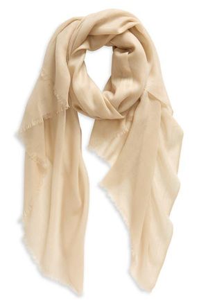 Vince Lightweight Cashmere Scarf in Oat Sand at Nordstrom
