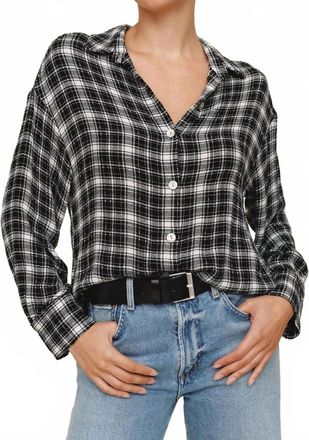 Bella Dahl Boyfriend Button Down Shirt In Black White Plaid