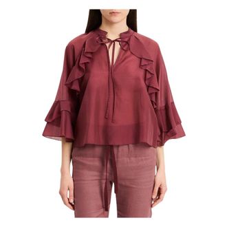 Kaos Blouse with Ruffles - female - KAOS - Blouses - Brown - 2XS - Blouses & Shirts