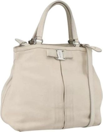 Ferragamo Pre-owned Handbags, female, White, Size: ONE SIZE Pre-owned Handbag