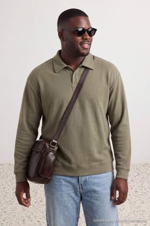 Trendyol MAN Heren Beige Effen Lang Oversized Grote maten Sweatshirts