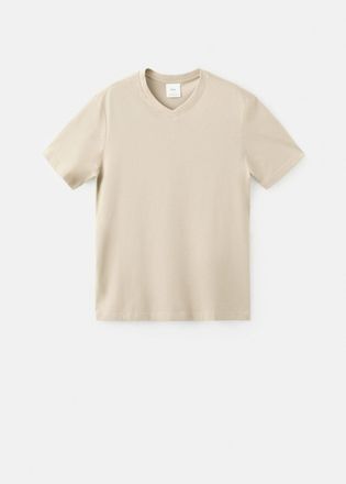 Mango Maglietta 100% cotone collo a V slim-fit beige - Uomo - XXL - MANGO MAN