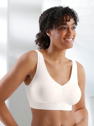 MMTC B&uuml;gelloser BH MMTC, Damen, Gr. 48/50, Cup B/C/D, beige (ecru), 97% Polyamid, 3% Elasthan, BHs B&uuml;gelloser BH