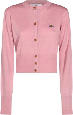 Vivienne Westwood Bea Cropped Cardigan - Dames - Vesten - Roze - S - Wol - Truien & Vesten