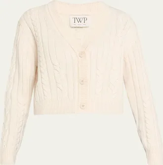 TWP Hemingway V-Neck Cable Knit Cardigan