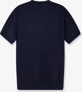 Alpha Studio Mens Cotton Crewneck Sweater Blue