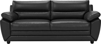 VENTE-UNIQUE.COM Sof&aacute; fijo piel sint&eacute;tica 3 plazas negro 201x82cm