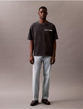 Calvin Klein Jeans Calvin Klein Mens Washed Print Logo Relaxed T-Shirt - Black - XL