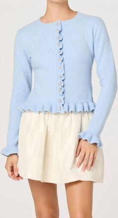 Astr Eowyn Long Sleeve Relaxed Cardigan In Blue