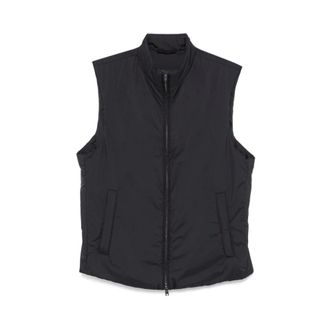 Herno Gewatteerd Vest met Ritszak aan de Voorkant - Heren - Bodywarmers - Zwart - XL - Jassen