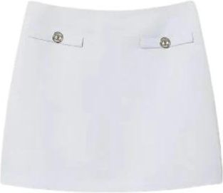 Twinset Minigonna in misto lino - Dames - Korte rokken - Wit - S - Linnen - Rokken