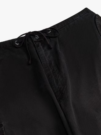 Rhude Drawstring Cotton Cargo Pants - Black