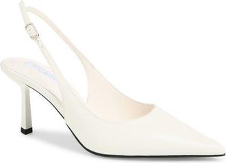 Tony Bianco Baz Pointed Toe Slingback Pump in White High Shine at Nordstrom, Size 8.5