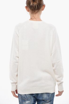 Givenchy Maglia Girocollo in Cashmere con Logo in Jacquard Givenchy