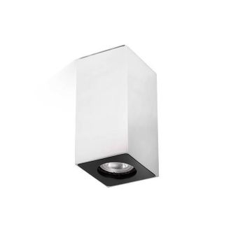 Netlighting Squad 1 Light Square Tall Surface Mounted Downlight Aluminium GU10 in Grey