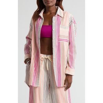 Lemlem Mariam Button-Up Shirt in Enjori Plum at Nordstrom Rack, Size Medium