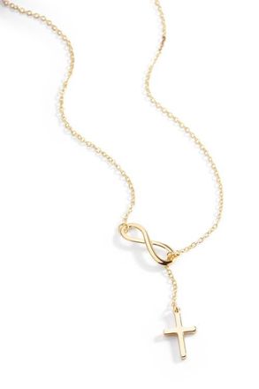 Mint & Lily Infinity Cross Pendant Necklace in 18K Gold Plated at Nordstrom