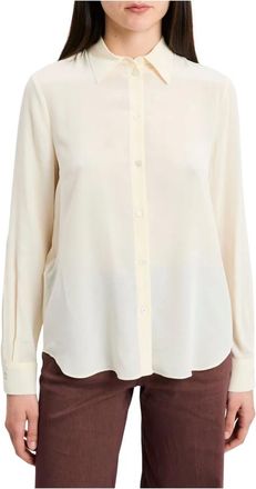 Pinko Pinko, Overhemden, Dames, Beige, S, Denim, Zijde Zandwas Shirt