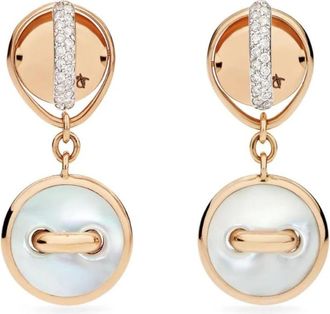 POMELLATO Donna - Poc 5030O7Whrdb 0My - Pom Pom Dot diamant malachiet en parelmoer hanger oorbellen - Dames - Oorbellen - Wit - ONE Size - Accessoires
