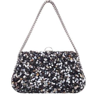 Nina Cheer Embellished Clutch in Black Multi at Nordstrom