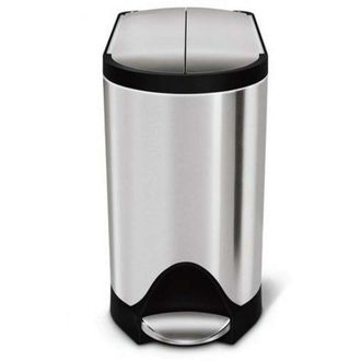 Simplehuman Cubos De Basura - Papelera 10 L, Acero Inoxidable Cepillado Cw1899