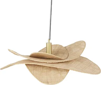 Maisons du monde L&aacute;mpara de techo de rat&aacute;n y metal dorado