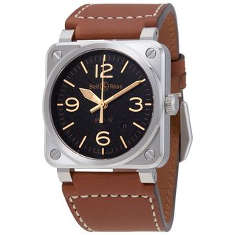 Bell & Ross Pre-owned Bell and Ross Aviation Automatic Black Dial Mens Watch BR0392-ST-G-HE