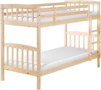 Beliani Beliani - Bunk Bed 3 eu Single Children Kids Bedroom High Sleeper Light Pine Wood Revin