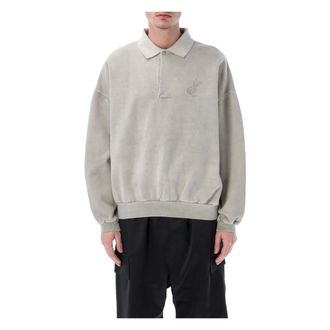Fear of God Sweatshirts, male, Gray, Size: XL Classic Polo Sweatshirt