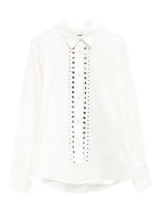 Gimaguas Sky blouse met puntige kraag en studs - Wit