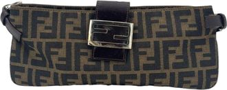 Fendi Fendi stoffen schoudertas in baguette-formaat